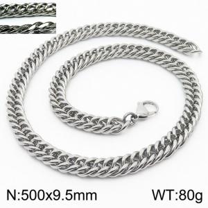 Personality fashion men's stainless steel riding crop chain necklace - KN232976-ZZ