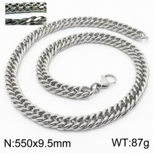 Personality fashion men's stainless steel riding crop chain necklace - KN232977-ZZ