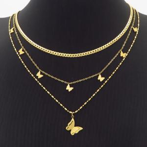 SS Gold-Plating Necklace - KN233013-HM