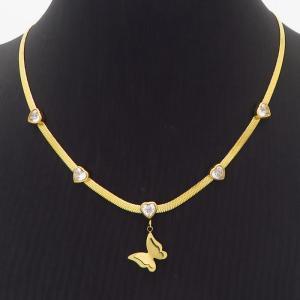 Stainless Steel Stone Necklace - KN233020-HM