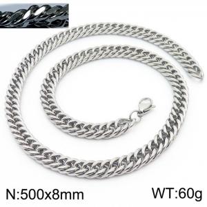 Personality fashion men's stainless steel riding crop chain necklace - KN233082-ZZ