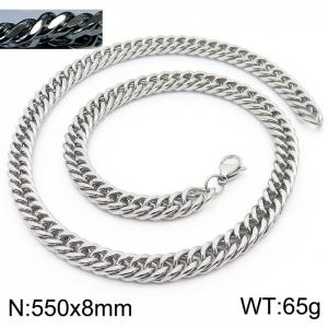 Personality fashion men's stainless steel riding crop chain necklace - KN233083-ZZ
