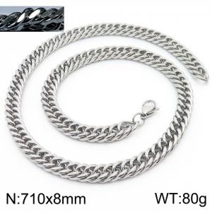 Personality fashion men's stainless steel riding crop chain necklace - KN233086-ZZ