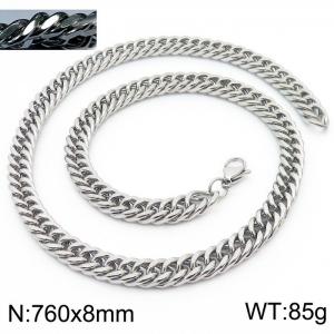 Personality fashion men's stainless steel riding crop chain necklace - KN233087-ZZ