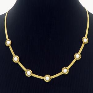 SS Gold-Plating Necklace - KN233120-HR