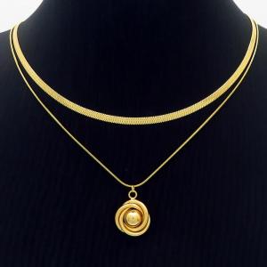SS Gold-Plating Necklace - KN233128-HR