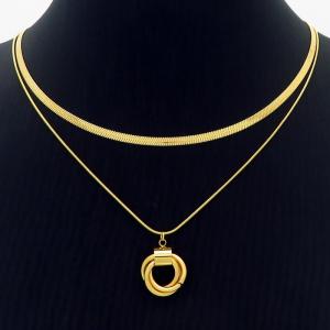 SS Gold-Plating Necklace - KN233129-HR