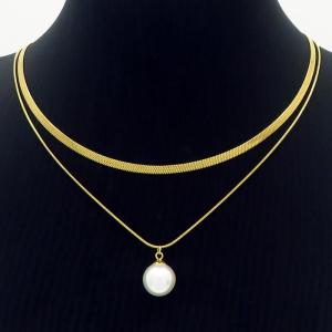 SS Gold-Plating Necklace - KN233130-HR