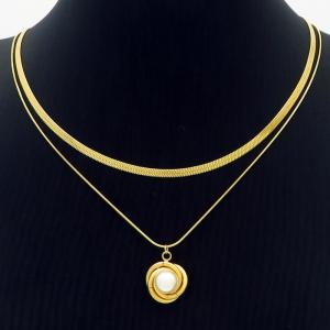 SS Gold-Plating Necklace - KN233133-HR