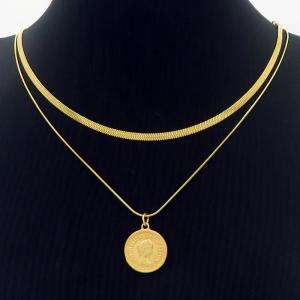 SS Gold-Plating Necklace - KN233136-HR