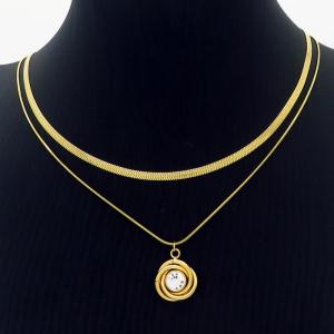 SS Gold-Plating Necklace - KN233137-HR