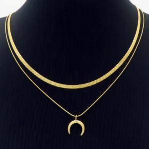 SS Gold-Plating Necklace - KN233138-HR