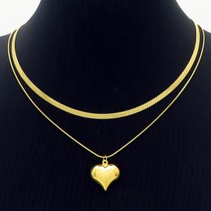 SS Gold-Plating Necklace - KN233140-HR