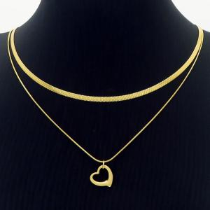 SS Gold-Plating Necklace - KN233141-HR