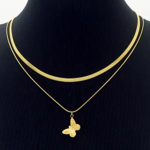 SS Gold-Plating Necklace - KN233142-HR