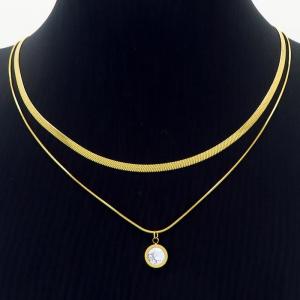 SS Gold-Plating Necklace - KN233143-HR