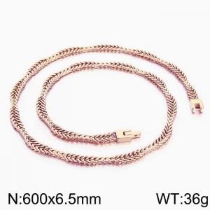 Stainless steel rose gold necklace - KN233281-KFC
