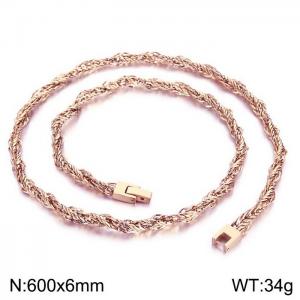Stainless steel rose gold necklace - KN233284-KFC