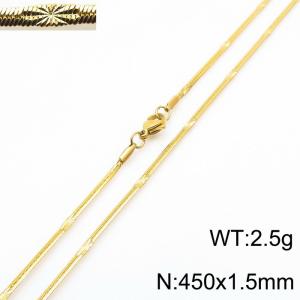 450x1.5mm Gold Plating Stainless Steel Herringbone Necklace with Special Marking - KN233318-Z