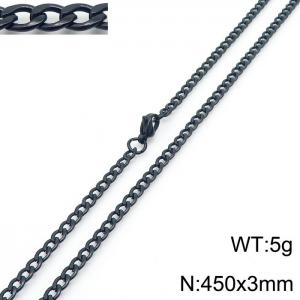 3mm Black Stainless Steel Chain Necklace For Women Men Fashion Jewelry - KN233544-Z
