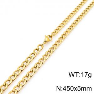 Stylish 5mm Stainless Steel Gold Plated NK Necklace - KN233579-Z
