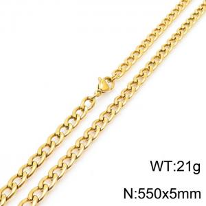 Stylish 5mm Stainless Steel Gold Plated NK Necklace - KN233581-Z