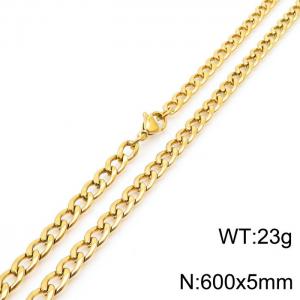 Stylish 5mm Stainless Steel Gold Plated NK Necklace - KN233582-Z