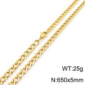 Stylish 5mm Stainless Steel Gold Plated NK Necklace - KN233583-Z
