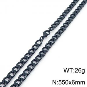 Stylish 6mm stainless steel Black NK Necklace - KN233588-Z