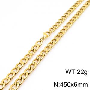 Stylish 6mm Stainless Steel Gold Plated NK Necklace - KN233593-Z