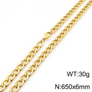 Stylish 6mm Stainless Steel Gold Plated NK Necklace - KN233597-Z