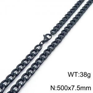 Stylish 7.5mm Stainless Steel Black NK Necklace - KN233601-Z