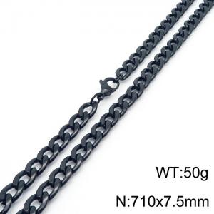 Stylish 7.5mm Stainless Steel Black NK Necklace - KN233605-Z