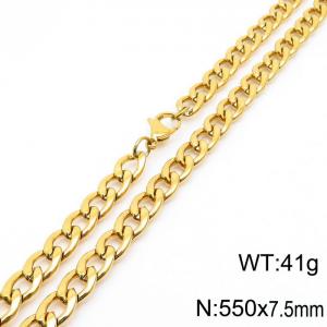 Stylish 7.5mm Stainless Steel Black NK Necklace - KN233609-Z