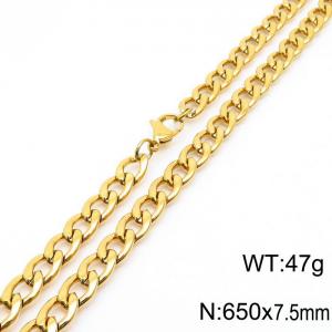 Stylish 7.5mm Stainless Steel Gold Plated NK Necklace - KN233611-Z