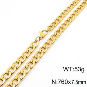 Stylish 7.5mm Stainless Steel Black NK Necklace - KN233613-Z