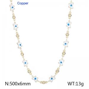 500mm Fashion White Butterfly Eye 18K Gold Plated Copper Beads Creative Necklaces Women Jewelry - KN233681-Z