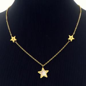 SS Gold-Plating Necklace - KN233789-SP