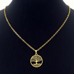 SS Gold-Plating Necklace - KN233790-SP