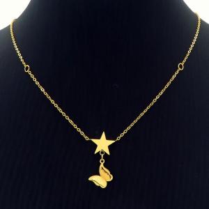 SS Gold-Plating Necklace - KN233793-SP