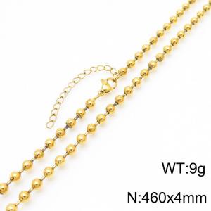 4mm Stainless Steel Chain Bead Bracelet Women Gold Color - KN233871-Z