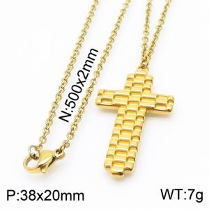 Stainless Steel Cross Bracelets Women Gold Color - KN233886-Z