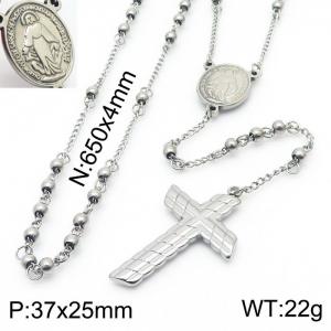 Stainless Steel Special Cross Bracelets Women Silver Color - KN233893-Z