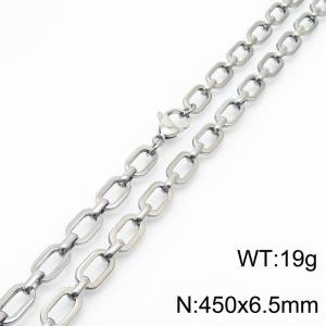 Unisex 450mm Stainless Steel Oval Links Necklace - KN233918-Z