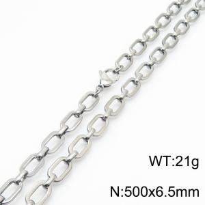 Unisex 500mm Stainless Steel Oval Links Necklace - KN233919-Z