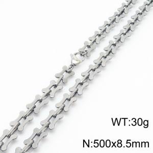 Unisex 500mm Stainless Steel Cartoon Bone Links Necklace - KN233925-Z