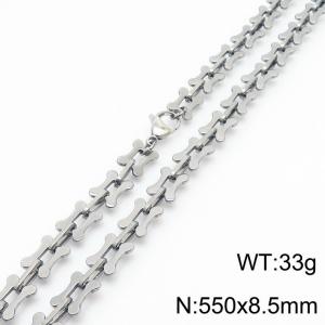 Unisex 550mm Stainless Steel Cartoon Bone Links Necklace - KN233926-Z