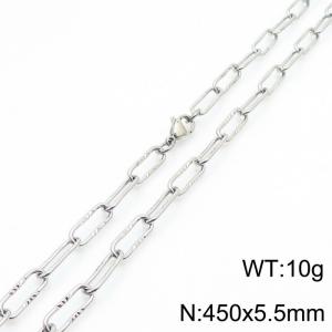 Unisex 450mm Stainless Steel Thin Rectangular Links Necklace - KN233942-Z