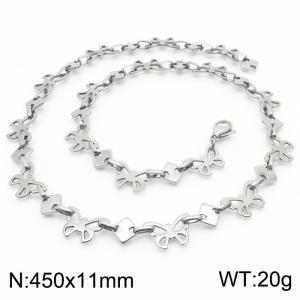 450mm Women Stainless Steel Butterfly Links Necklace - KN233948-Z