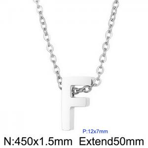 26 English letters surname short collarbone chain European and American fashion stainless steel perforated initials pendant necklace - KN233970-Z